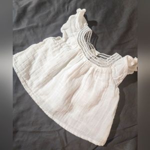 Infant Baby Gap White Gauze Dress 6-12 months